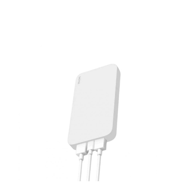 Внешний аккумулятор Solove Powerbank 20000mAh, 18W, QC 3.0 с кожаным чехлом, белый